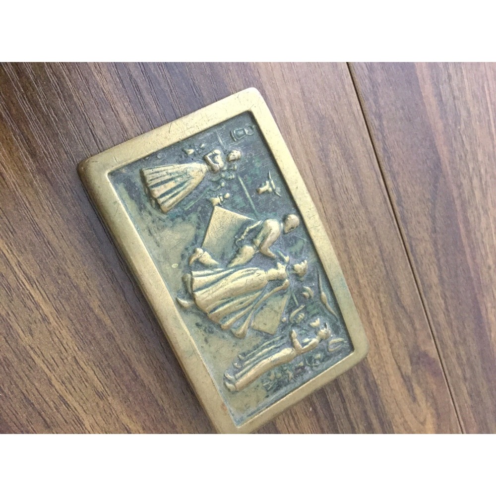 Vintage Solid figural dancing Brass women Brass Belt Buckle - Picture 8 of 8